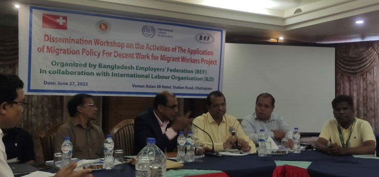 Dissemination Workshop organized by Bangladesh Employers’ Federation with technical support of ILO