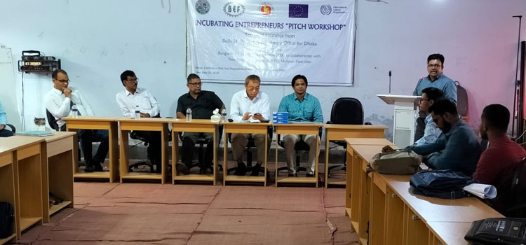 BEF in collaboration with Feni Polytechnic Institute with the technical support from ILO, organized Incubating Entrepreneurs’ “PITCH WORKSHOP” with startup entrepreneurs on 26 May 2022 at Feni.